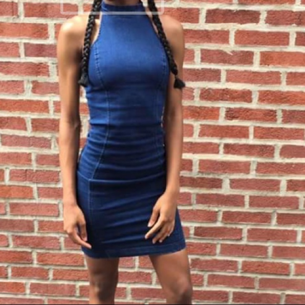 Denim Halter Dress